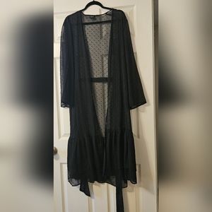 Express Black Sheer Duster/Cover Up